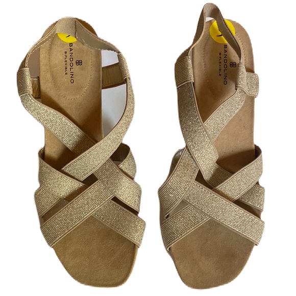 Bandolino Shoes - BNWT | BANDOLINO | wedge sandals with elastic tops - shimmer top